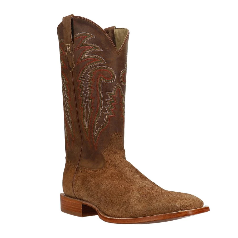 R. Watson Boots Rough Out Wide Square Toe Cowboy Boots 1