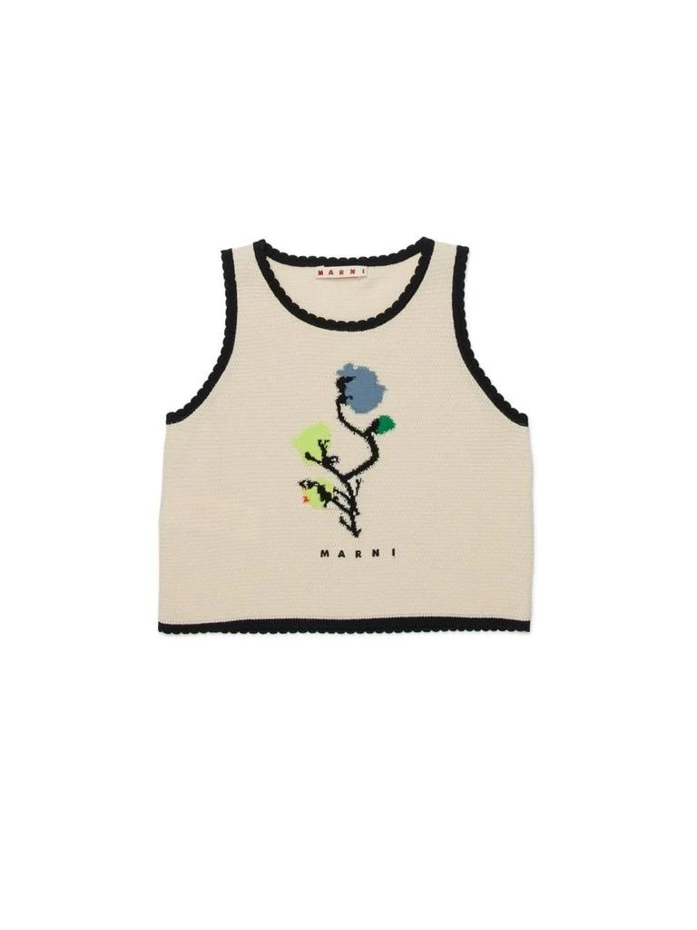 Marni Marni Kids Floral Intarsia Knitted Top