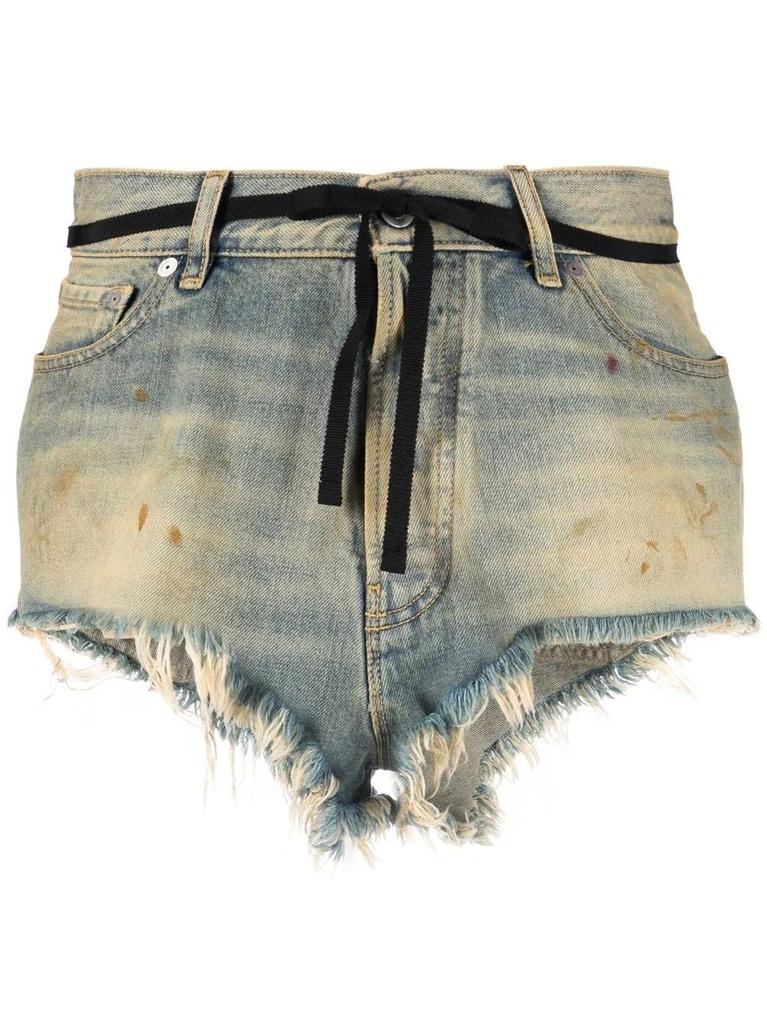 NA Distressed effect blue denim Shorts