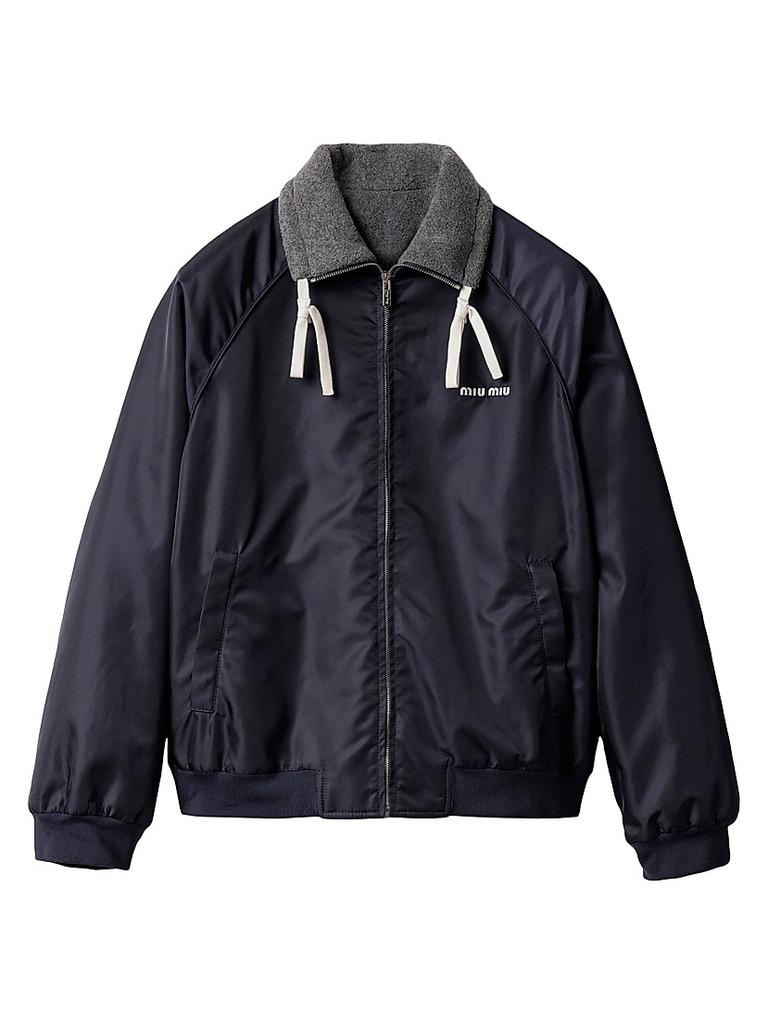 Miu Miu Miu Miu Recycled Nylon Windbreaker Jacket - Moda Operandi