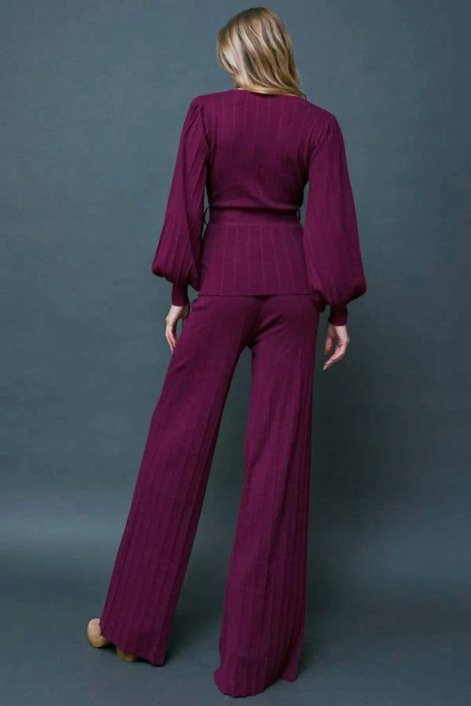 FLYING TOMATO Flying Tomato - Sweater Knit Top And Pant Set 3