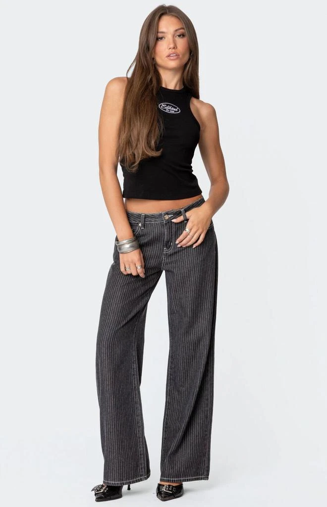 Edikted Pinstripe Low Rise Jeans 5