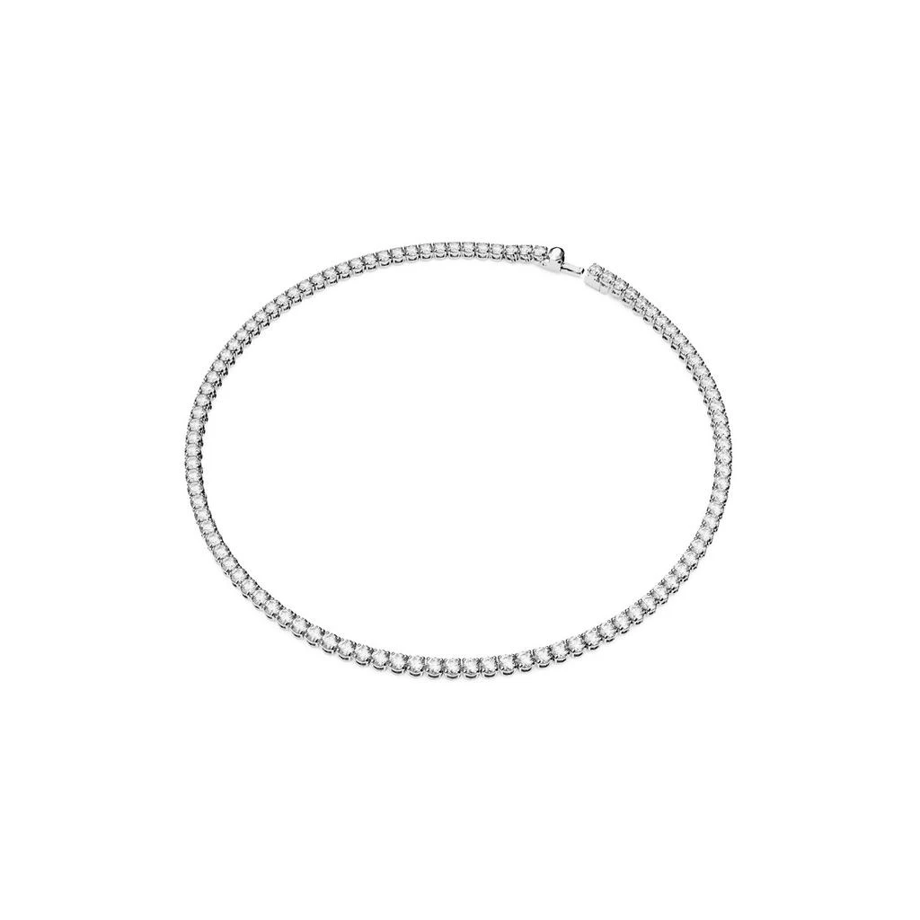 Swarovski Matrix tennis necklace round cut white rhodium plated 2