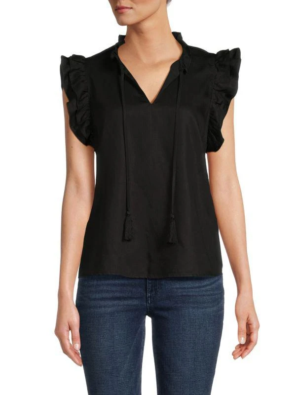 Saks Fifth Avenue Flutter Sleeve Top 1