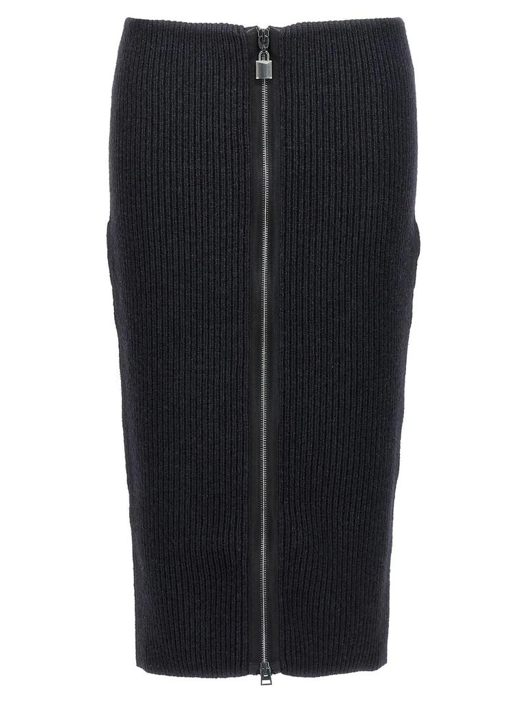 Tom Ford Tom Ford High-Waisted Ribbed Knit Midi Skirt 1