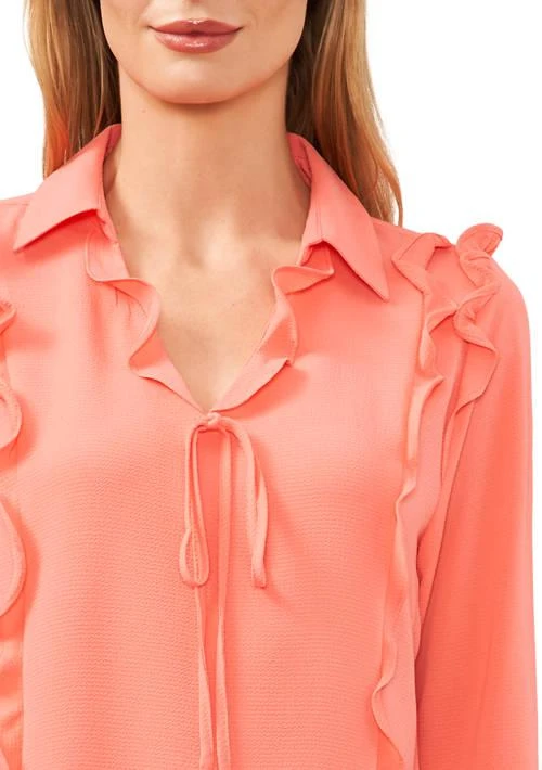 CeCe Womens Ditsy Ruffle Blouse 3