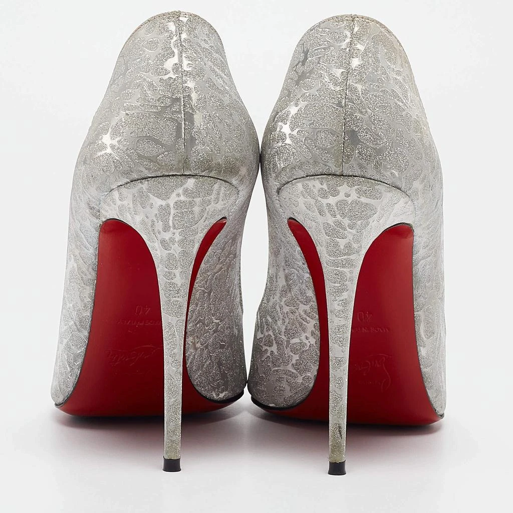 Christian Louboutin Christian Louboutin Silver Glitter Hot Chick Pumps Size 40 5