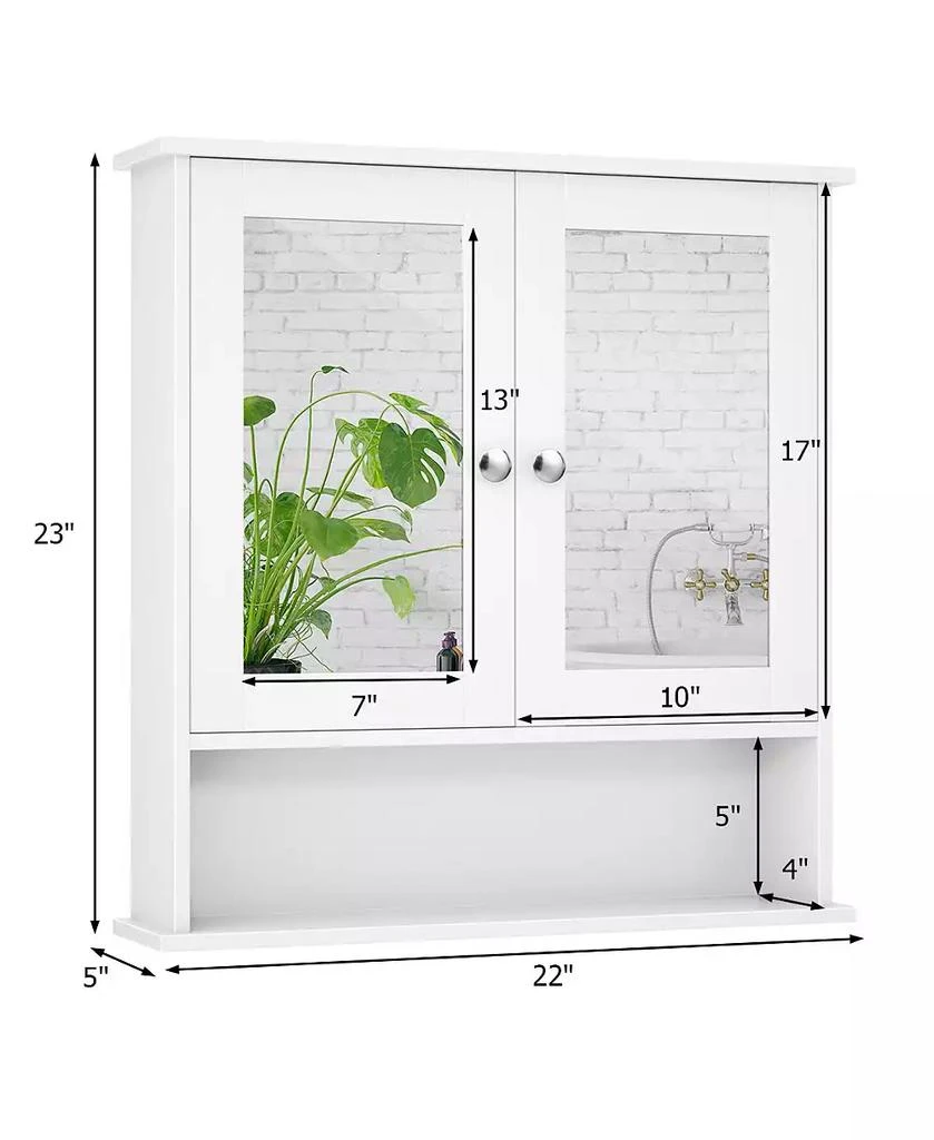 SUGIFT Bathroom Wall Mount Mirror Cabinet Organizer-White 5