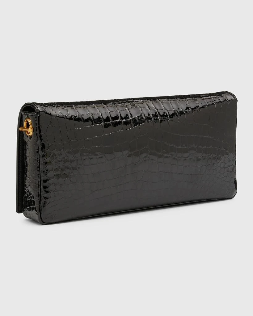 Yves Saint Laurent Kate YSL Clutch Bag in Croc-Embossed Patent Leather 6