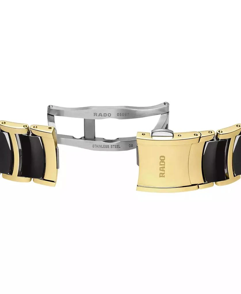 Rado Women's Swiss Centrix Diamond Accent Black Ceramic & Gold PVD Stainless Steel Bracelet Watch 35mm 5