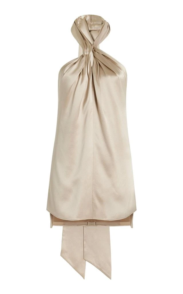 ADAM LIPPES Adam Lippes - Thalia Silk Satin Crepe Halter Top - Nude - US 4 - Moda Operandi 1