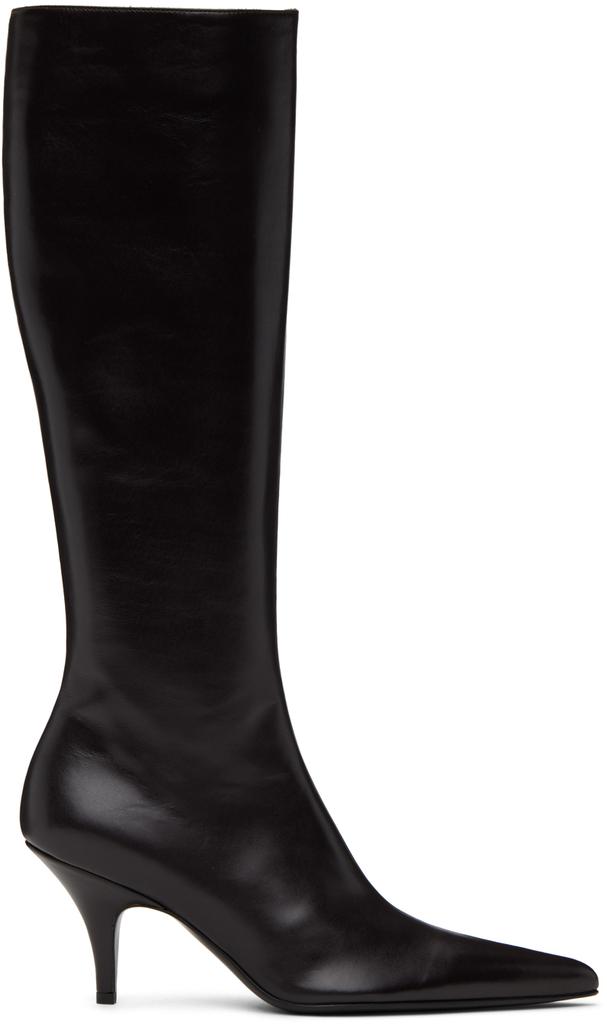 ロングブーツ The Row Awar satin over-the-knee boots Awar satin over-the-knee boots in black - The Row | Mytheresa