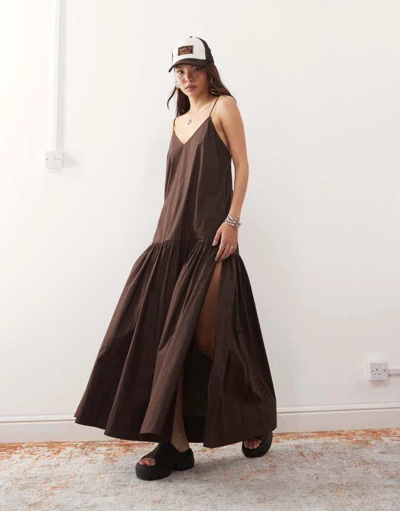 Monki tiered floaty maxi dress with low tie back detail in dark brown On Sale Now with Up to 21% Off | Discover Exclusive Deals & Savings at BeyondStyle Authentic Monki tiered floaty maxi dress with low tie back detail in dark brown On Sale Now with Up to 21% Off | Discover Exclusive Deals & Savings at BeyondStyle Authentic