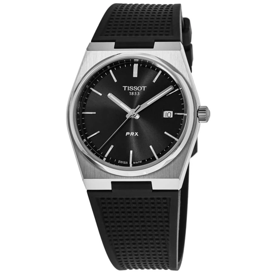 Tissot PRX Quartz Black Dial Rubber Strap Men's Watch T137.410.17.051.00 1