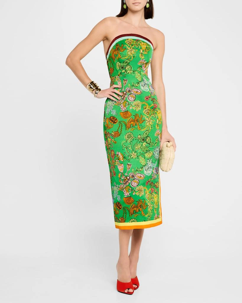 ALEMAIS Fiesta Strapless Midi Dress 2