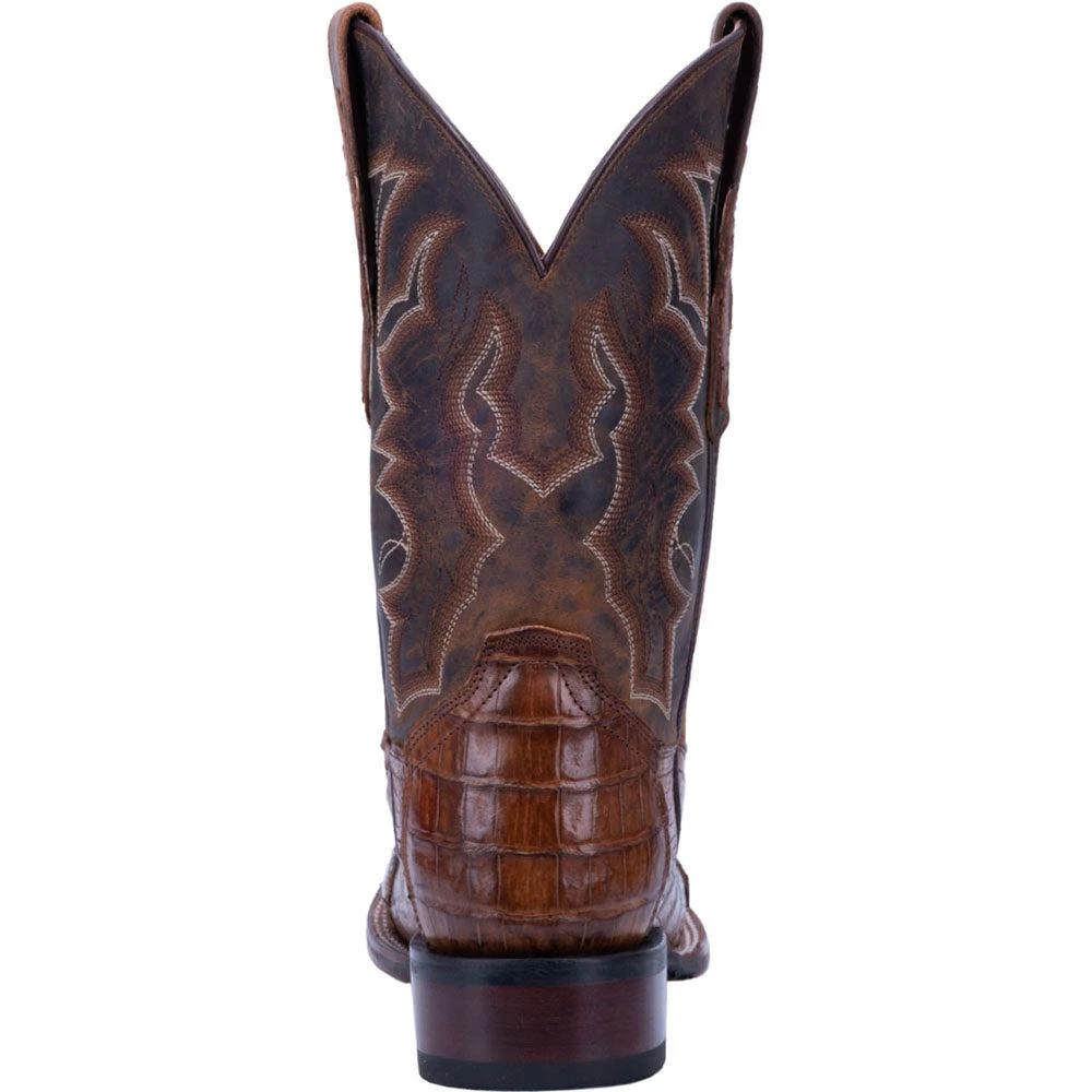 Dan Post Boots Kingsly Caiman Croc Embroidered Square Toe Pull On Cowboy Boots 4