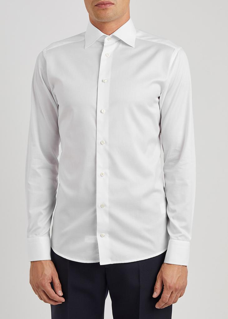 Eton White cotton-twill shirt