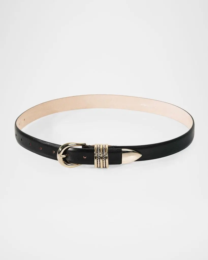 Dehanche Hollyhock Mixed Metal Leather Belt