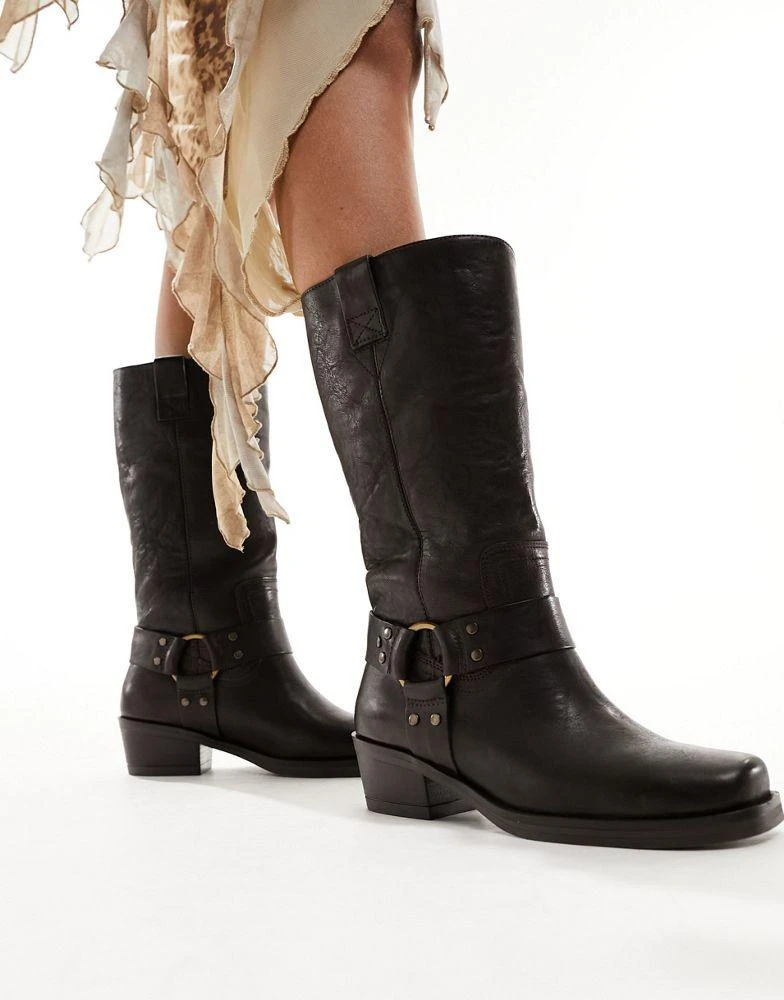 Bronx Bronx Trig-ger western boots with hardware in dark brown 1