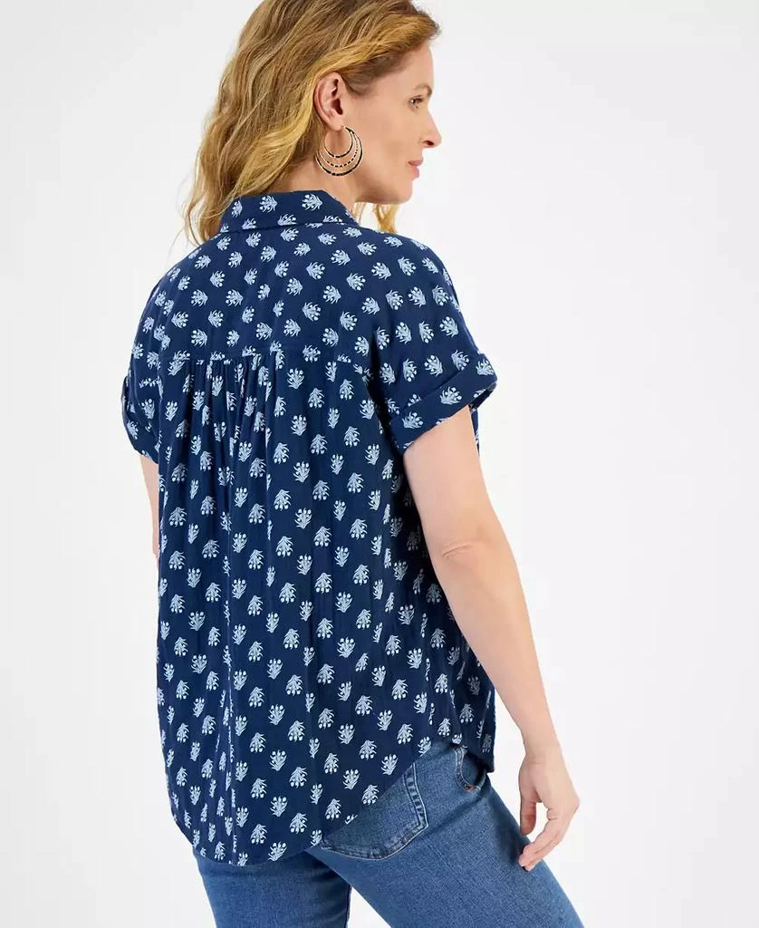 Style & Co Petite Cotton Button-Front Short-Sleeve Camp Shirt, Created for Macy's 2