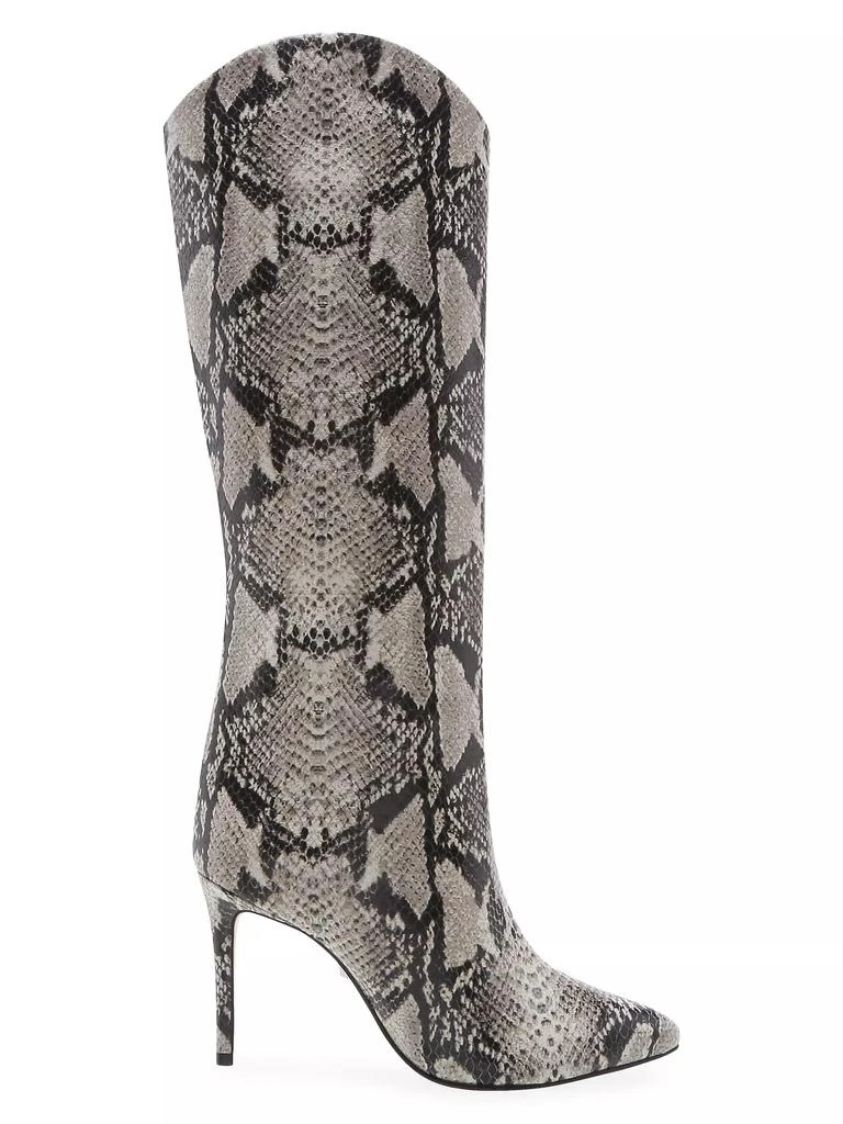 Schutz Maryana Knee-High Snakeskin-Embossed Leather Boots 1