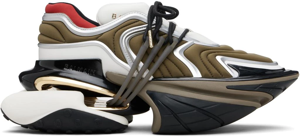 Balmain Khaki Unicorn Wave Sneakers 1