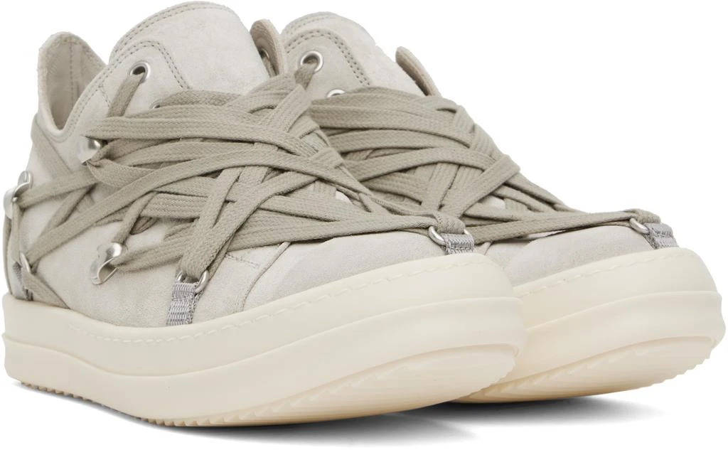 Rick Owens Gray Hollywood Megalace Low Sneakers 4
