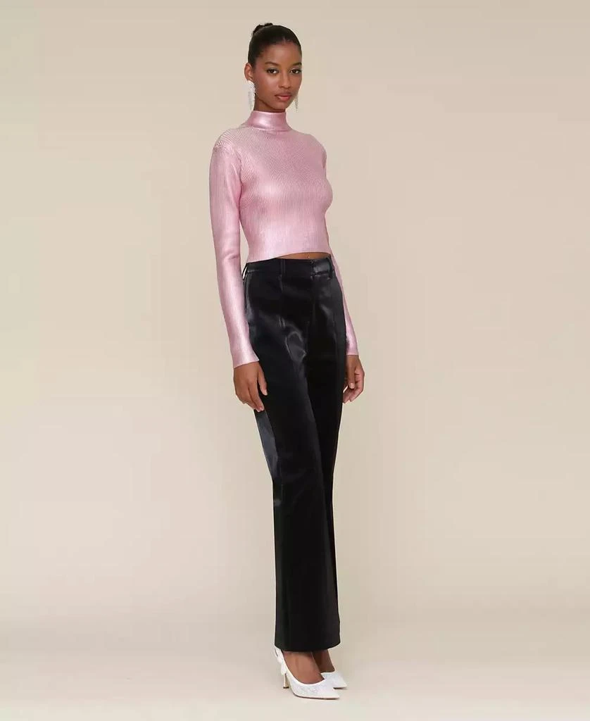 Avec Les Filles Women's Pintuck Kick-Flare High-Rise Pants 6