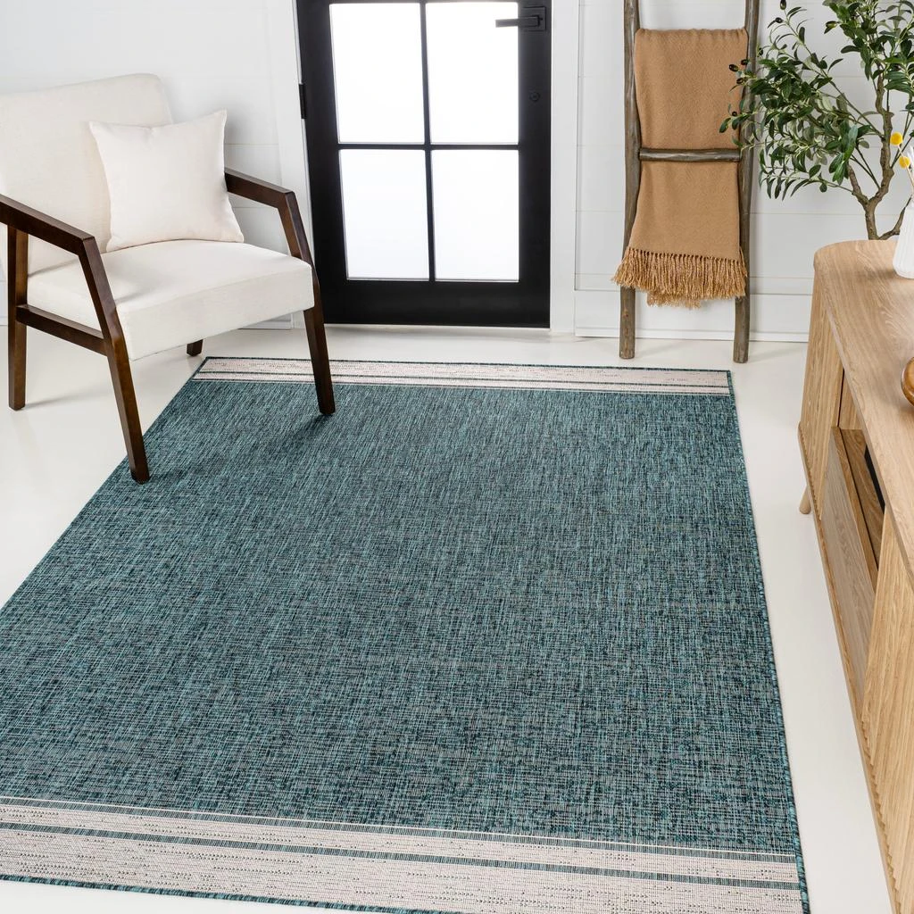 JONATHAN Y Alda Modern Minimalist Mingled Solid Black/Cream Indoor/Outdoor Area Rug