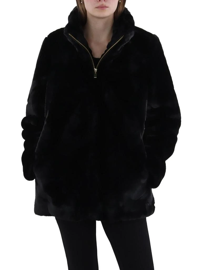 Via Spiga Womens Faux Fur Cold Weather Faux Fur Coat 1