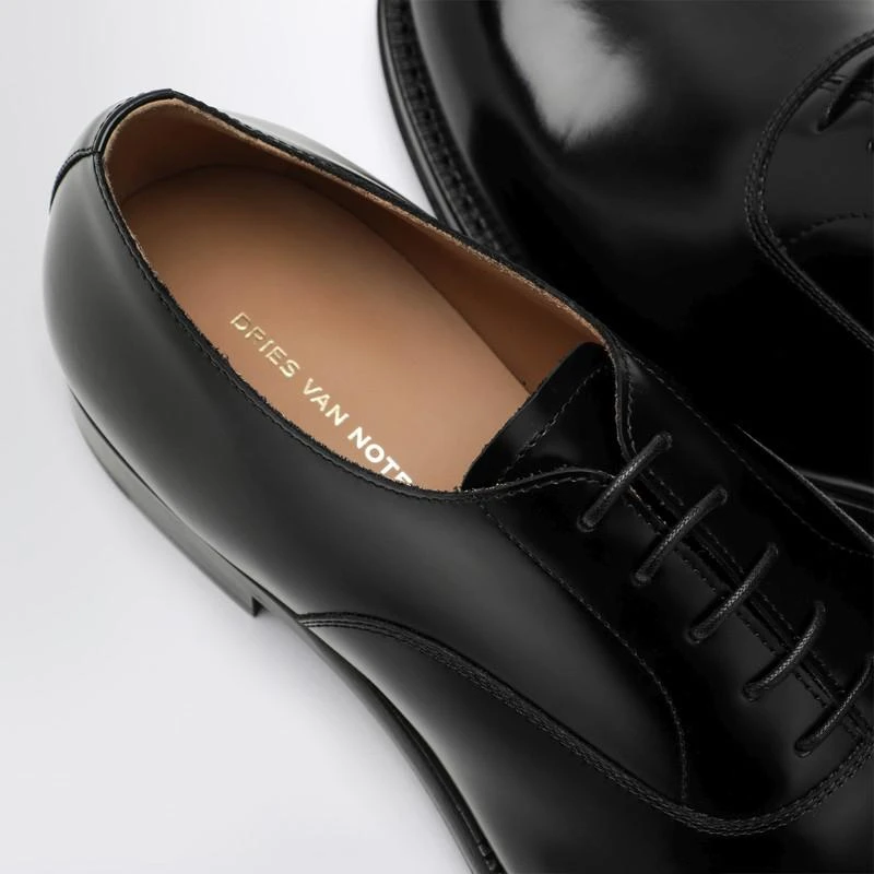 Dries Van Noten Black lace-up shoes in leather 5