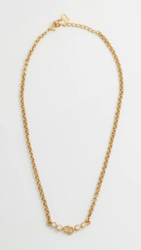 What Goes Around Comes Around Dior Gold Crystal CD Necklace 2