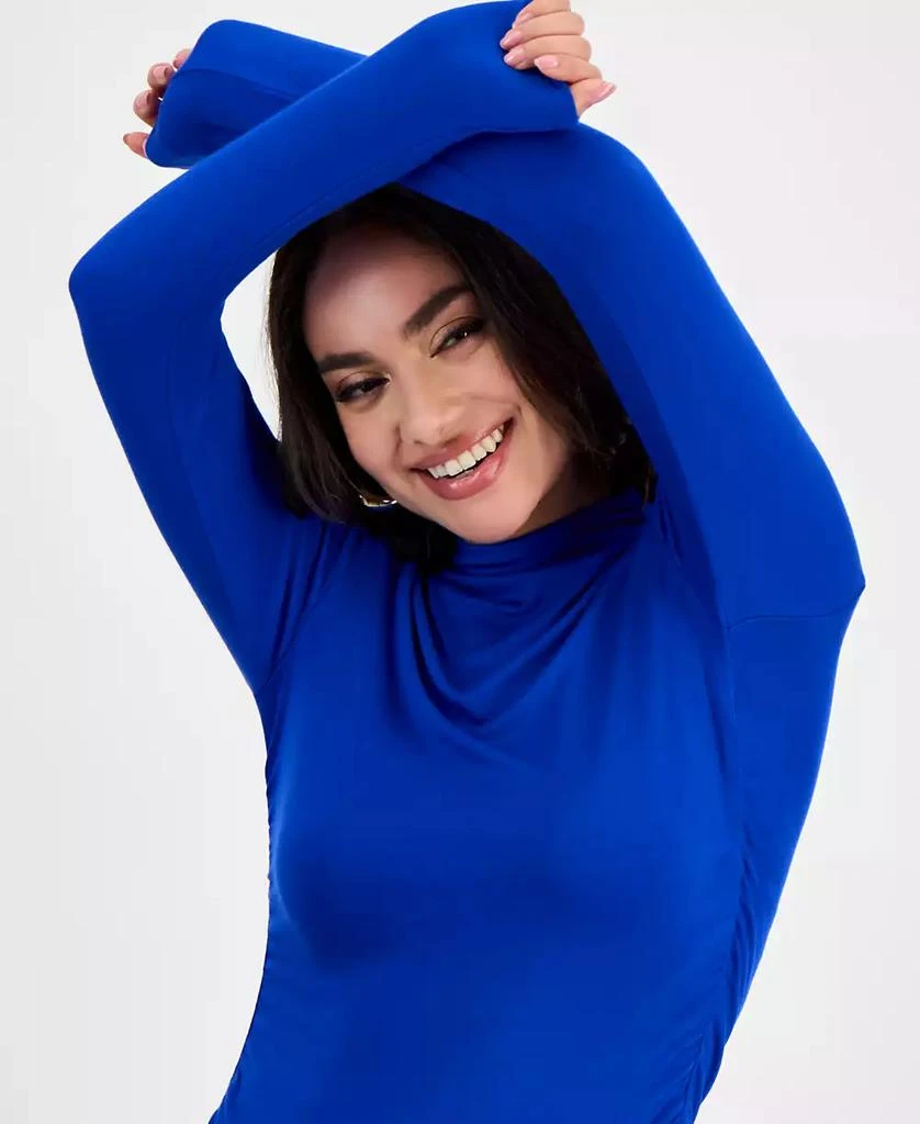 INC International Petite High-Neck Side-Ruched Top, Exclusively at Macy's 3