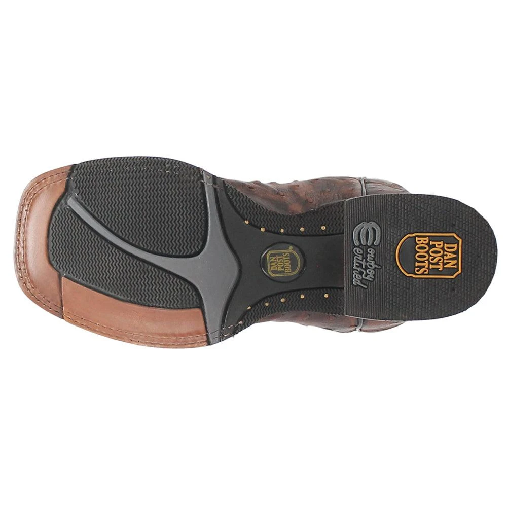 Dan Post Boots Dillinger Full Quill Ostrich Embroidered Square Toe Pull On Cowboy Boot 5
