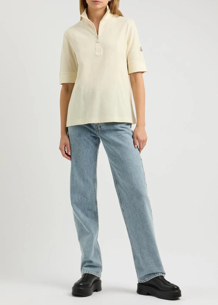 Moncler Half-zip piqué cotton T-shirt 4