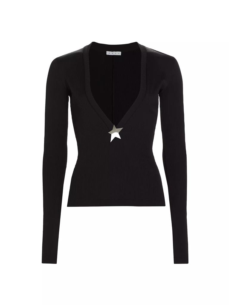 Area Star Stud Plunge Top