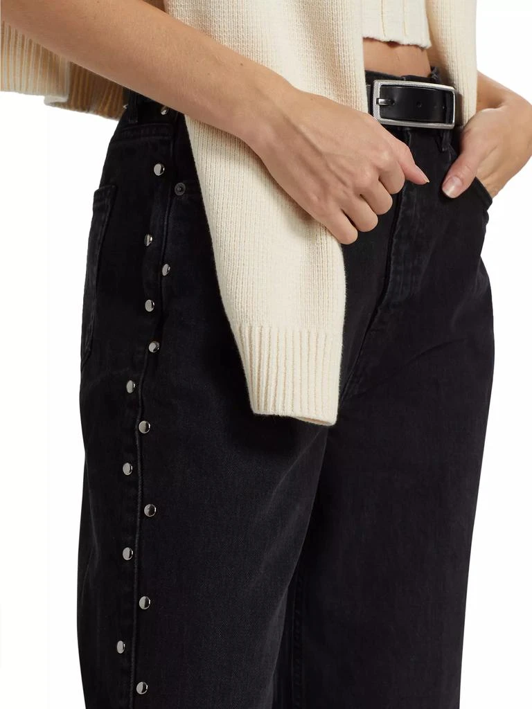 Reformation Cary Studded High-Rise Straight-Leg Jeans 6