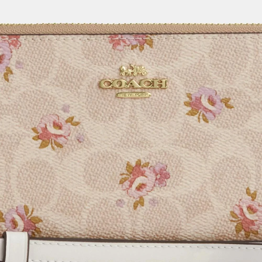 Coach Long Zip Around Wallet In Signature Canvas With Floral Print 4