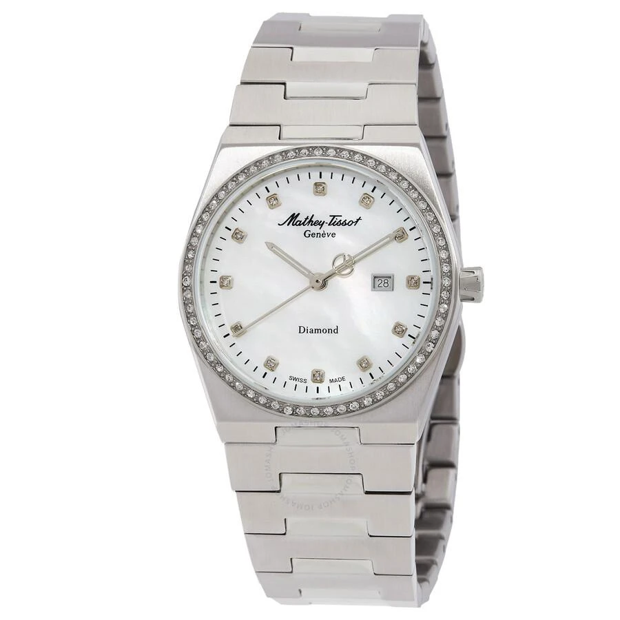 Mathey-Tissot Zeus Lady Diamond Quartz White Dial Watch D118SAI 1