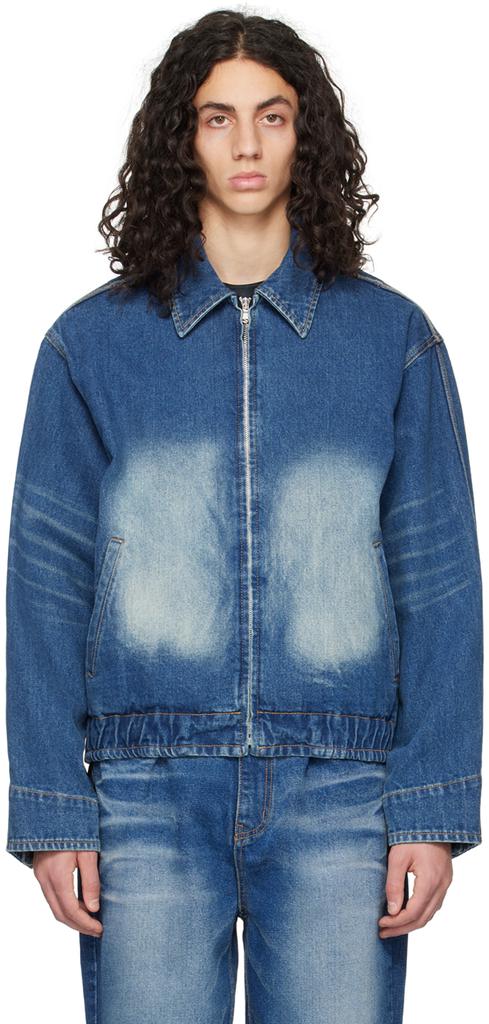 We11done Blue Faded Denim Jacket