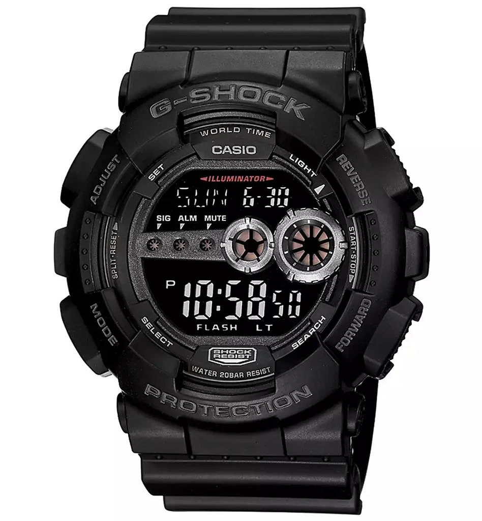 G-Shock Men's XL Digital Black Resin Strap Watch GD100-1B 1