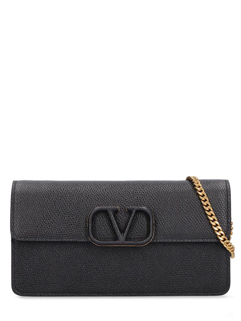 VALENTINO GARAVANI Vlogo Leather Wallet W/chain