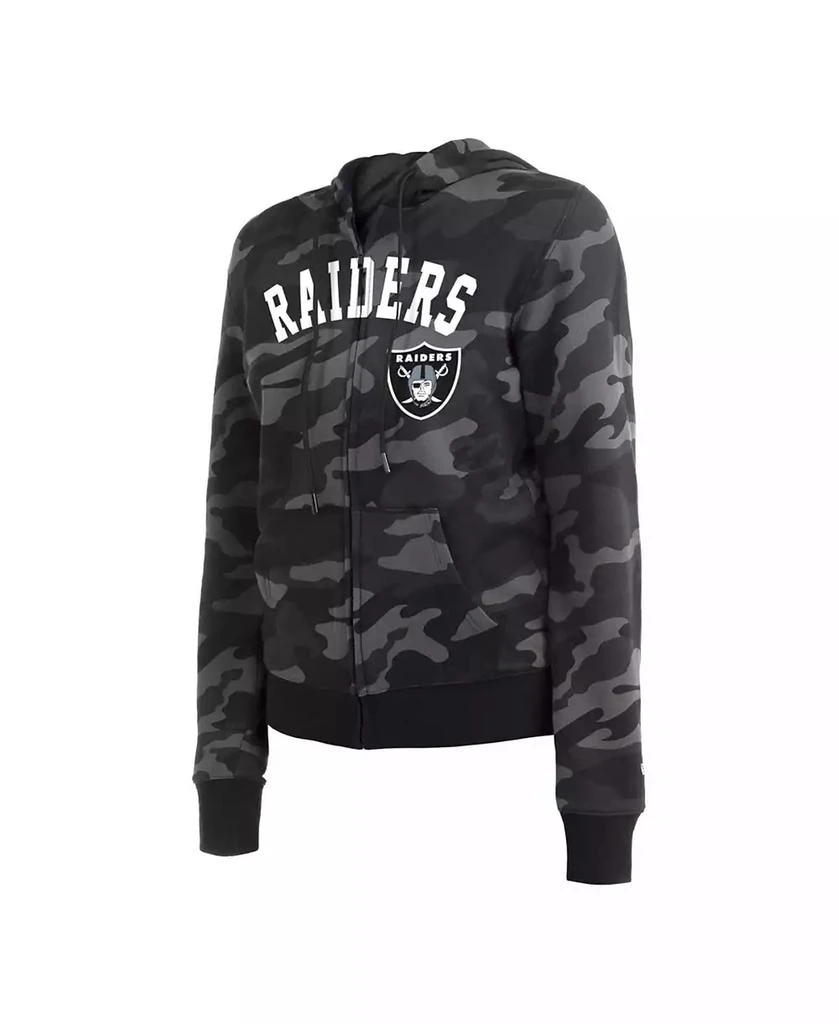 New Era Women's Black Las Vegas Raiders Camo Full-Zip Hoodie 3