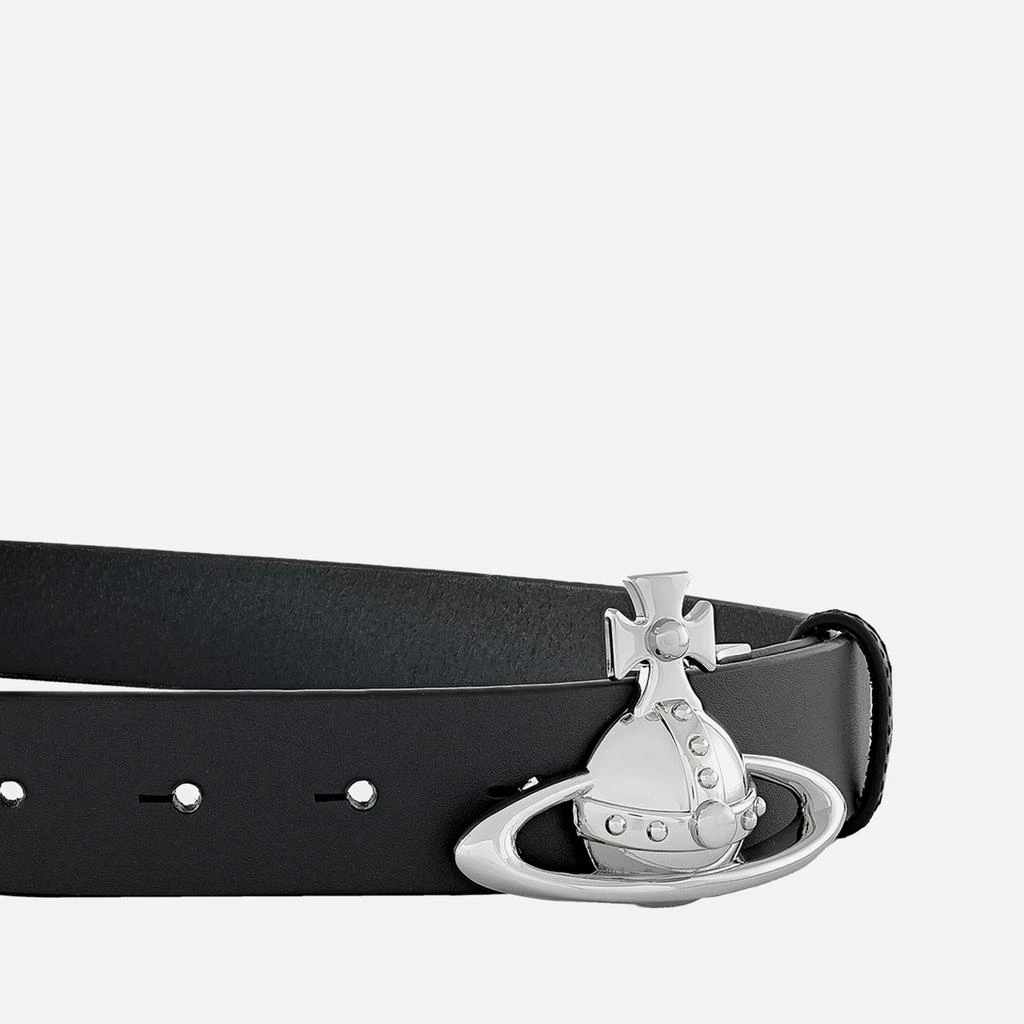 Shop Silver-Tone Orb Buckle Leather Belt on Sale at  display picture 2