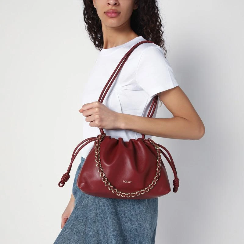 Loewe Flamenco Purse red leather bag 2