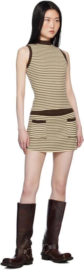 Frankies Bikinis Brown & Beige Mila Knit Skort 4