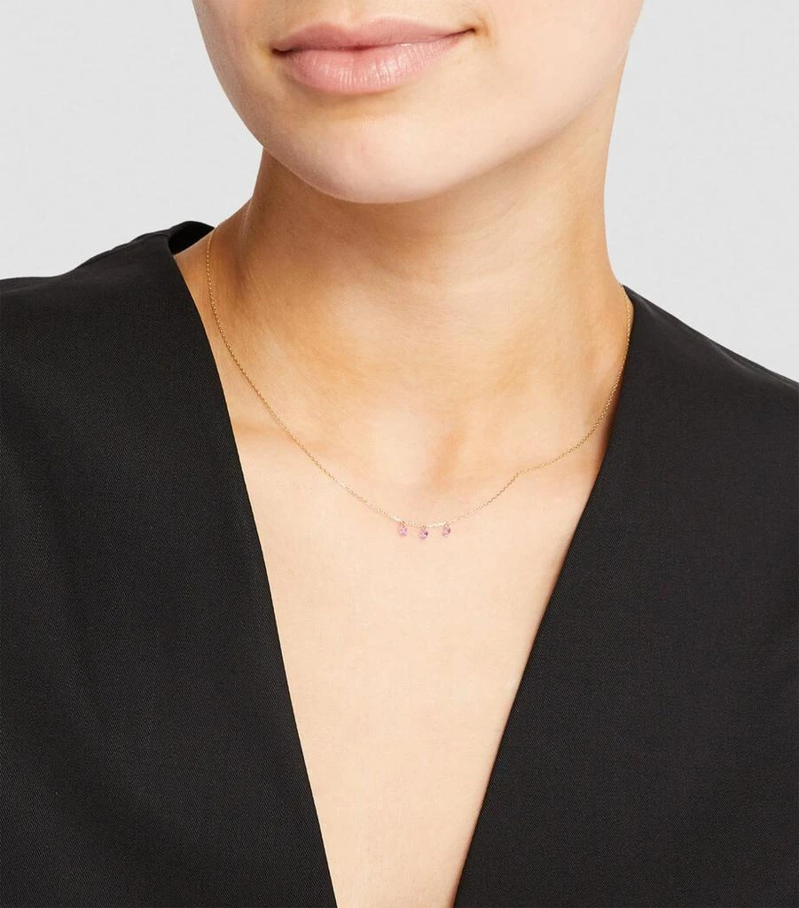Persée Yellow Gold and Sapphire La Vie en Rose Necklace 4