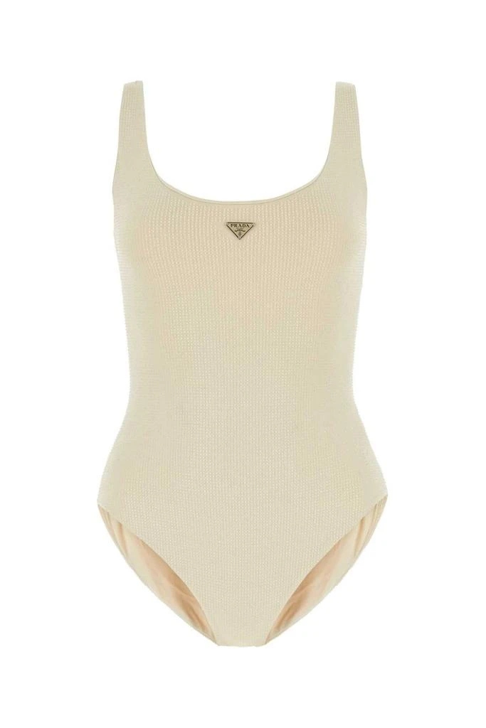 Prada Prada Logo Plaque Sleeveless Swimsuit 1