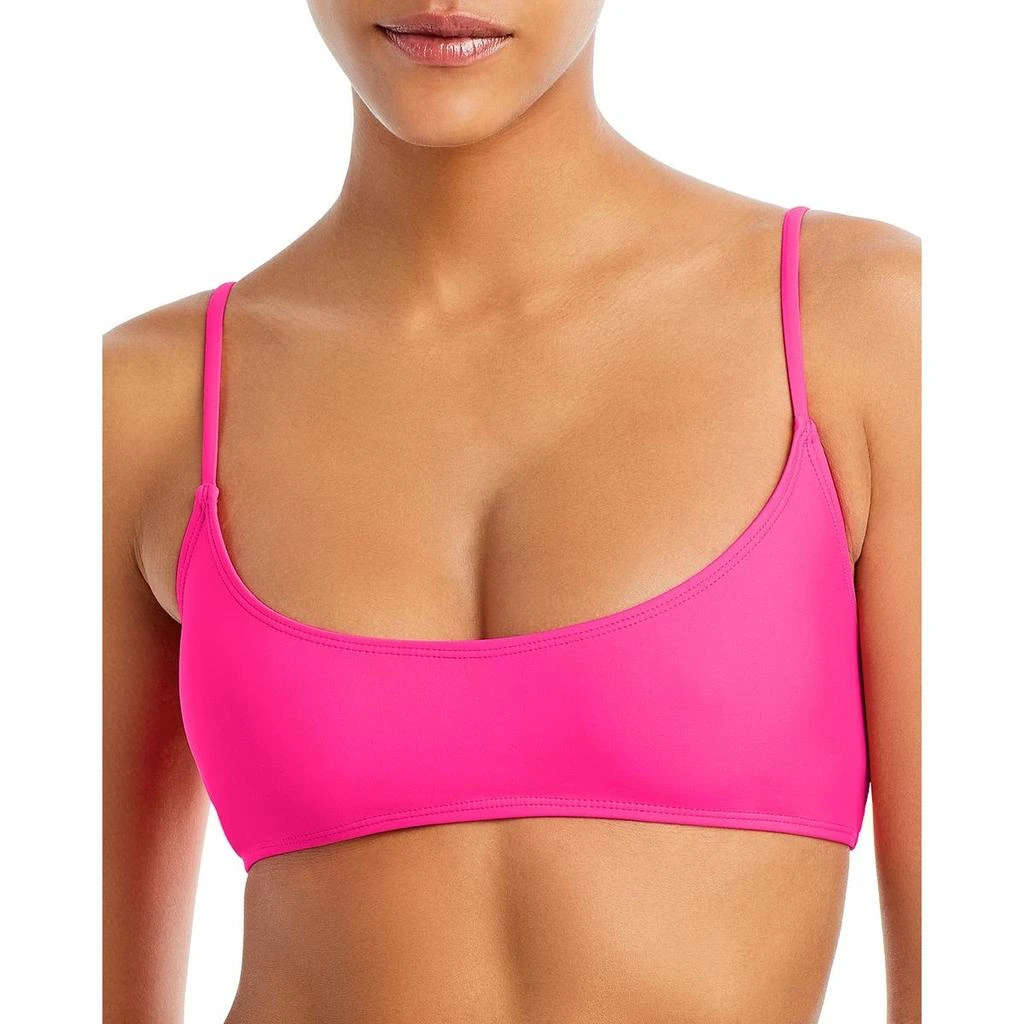Good American Deep Scoop Top Womens Solid Nylon Bikini Swim top 2