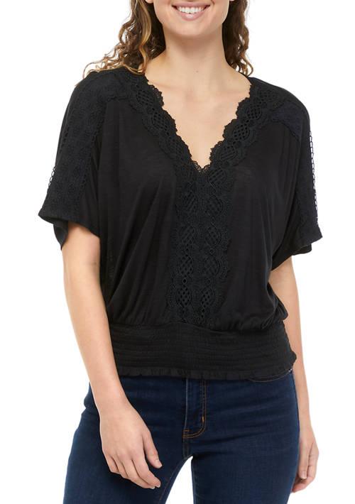 American Rag Rag Womens Framed Lace Top